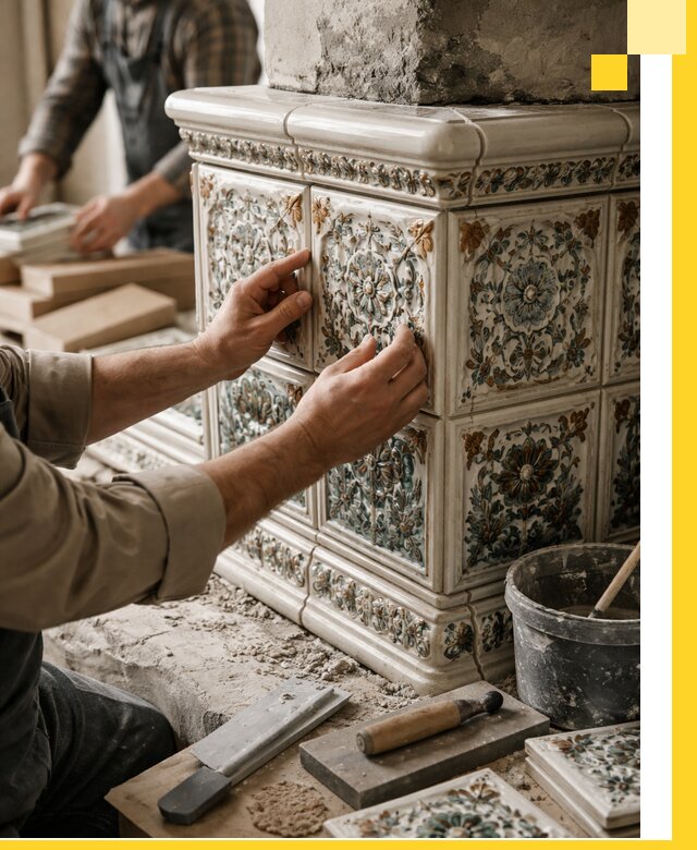 Изразцовые камины под ключ в Елизове: проект и монтаж