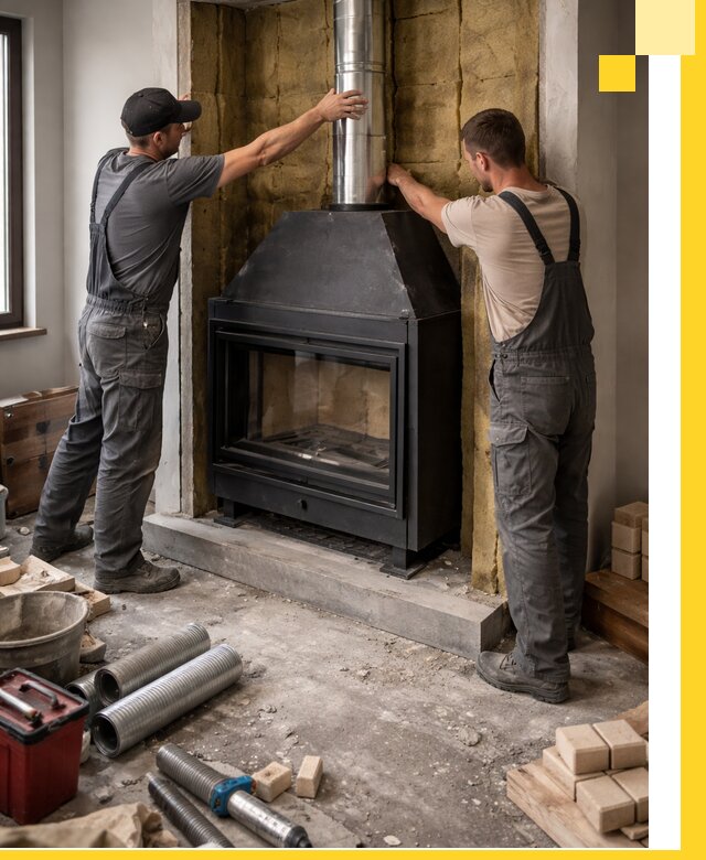 Изготовление и монтаж закрытых каминов в Елизове под ключ