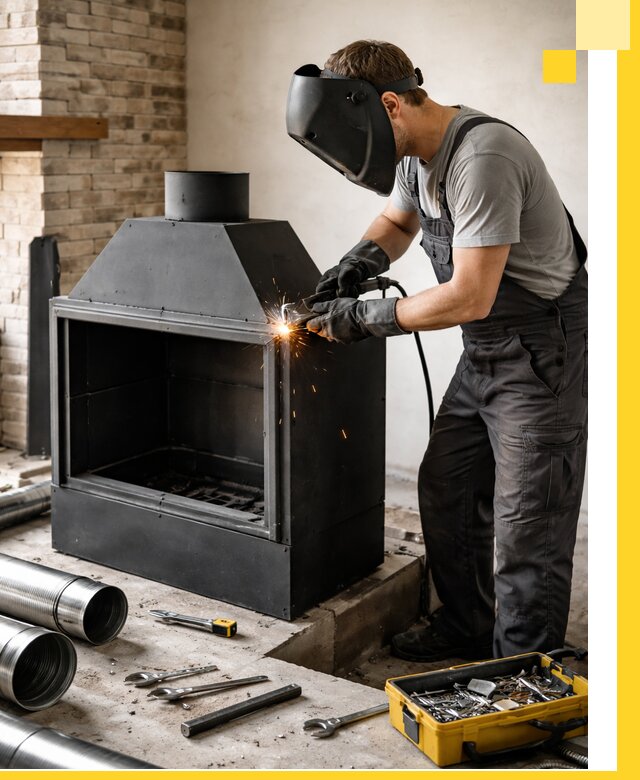 Продажа и установка металлических каминов в Елизове под ключ