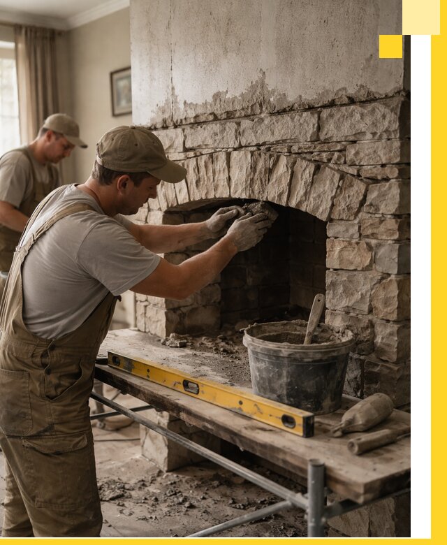 Изготовление каминов под ключ в Елизове, монтаж и отделка