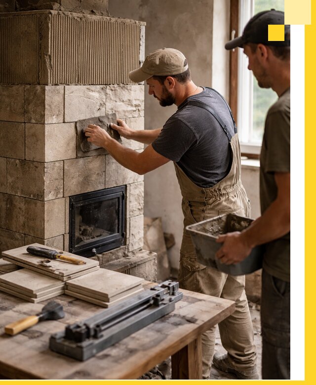 Профессиональная облицовка печей в Елизове: керамика и камень