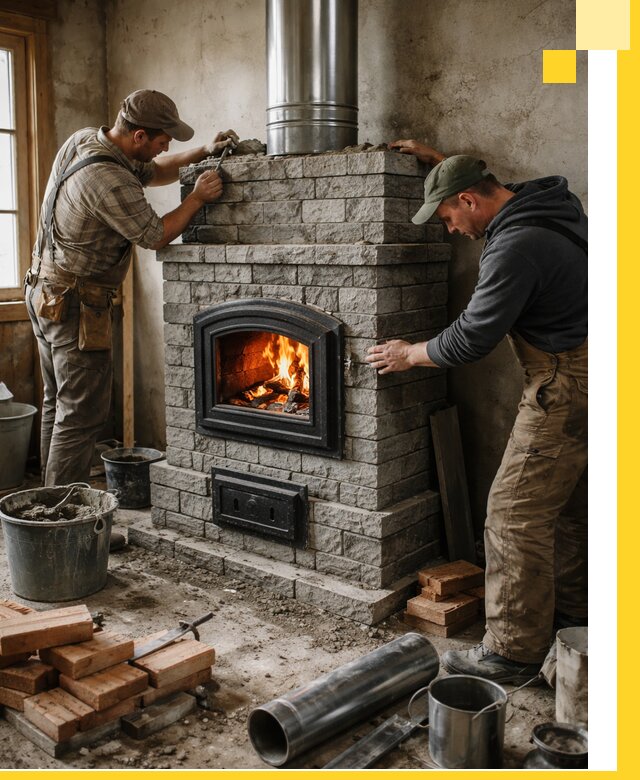 Производство, поставка и монтаж дровяных печей в Елизове