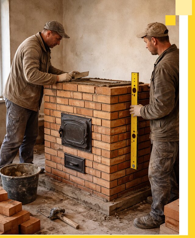 Отопительные печи под ключ в Елизове, установка и сборка