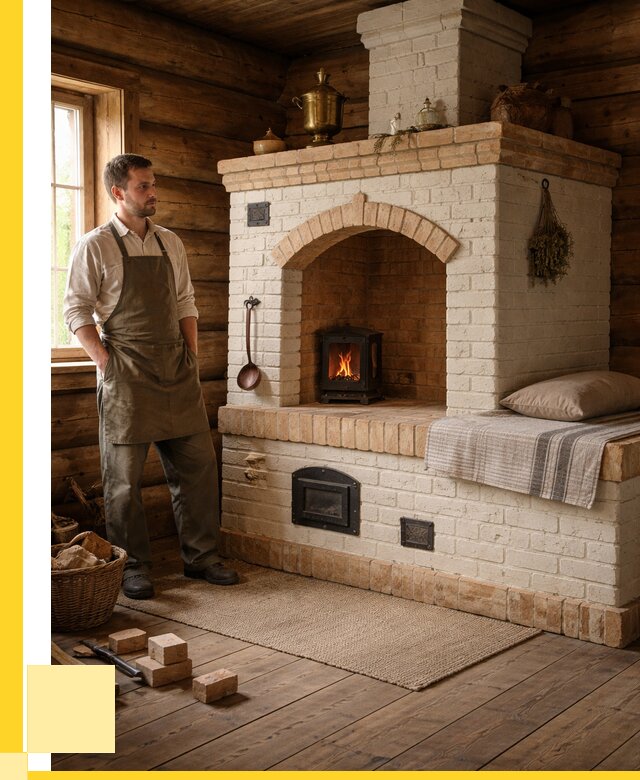 Русские печи с лежанкой под ключ в Елизове от 151920 р. ЭриданЛзв