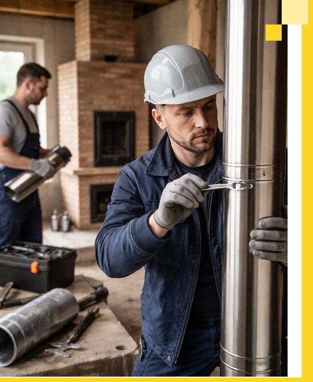 Профессиональный монтаж дымоходов для печей в Елизове