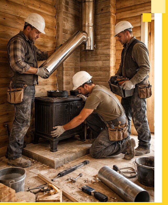 Профессиональный монтаж банных печей и дымоходов в Елизове