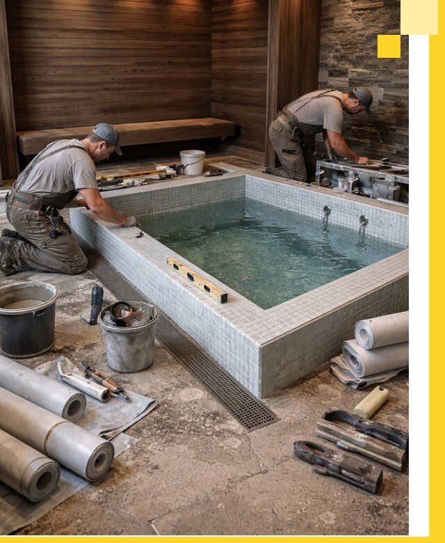 Установка и строительство бассейнов для сауны в Елизове