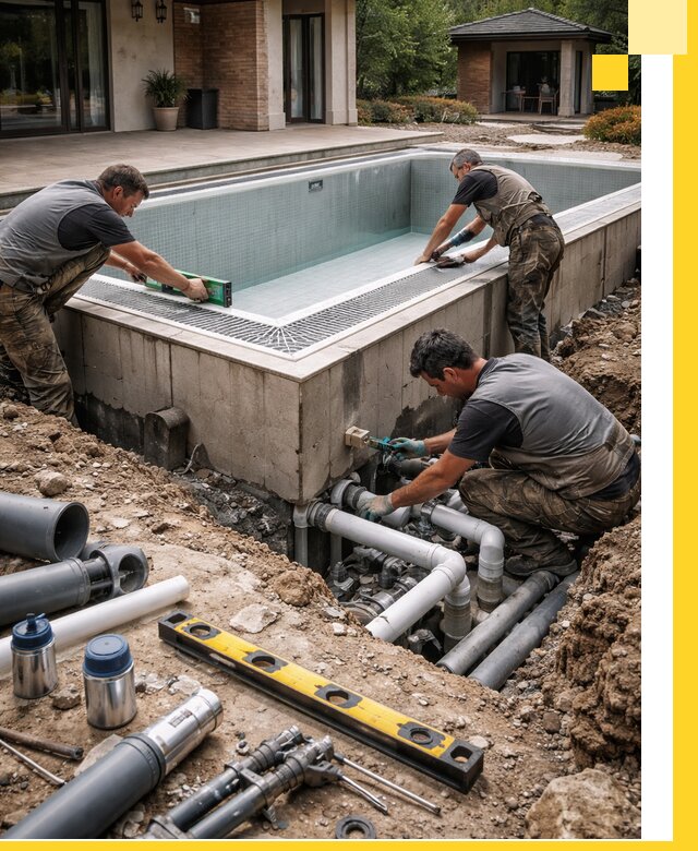 Строительство переливных бассейнов в Елизове под ключ