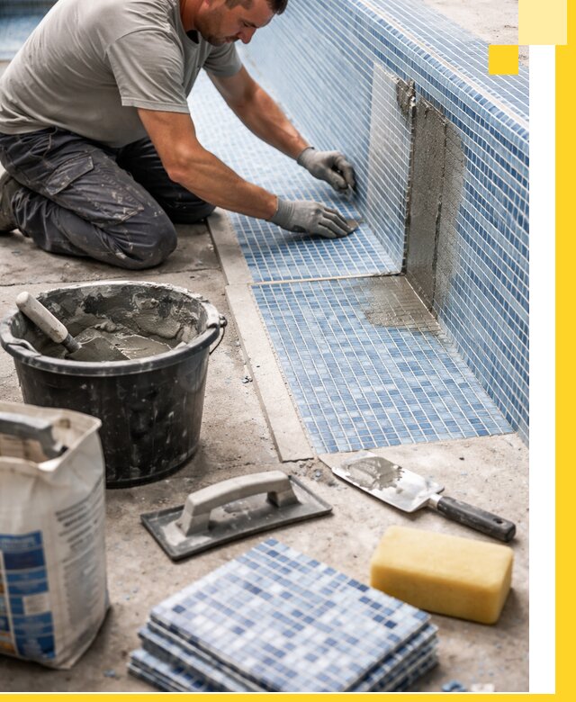 Укладка и ремонт мозаики для бассейнов под ключ в Елизове