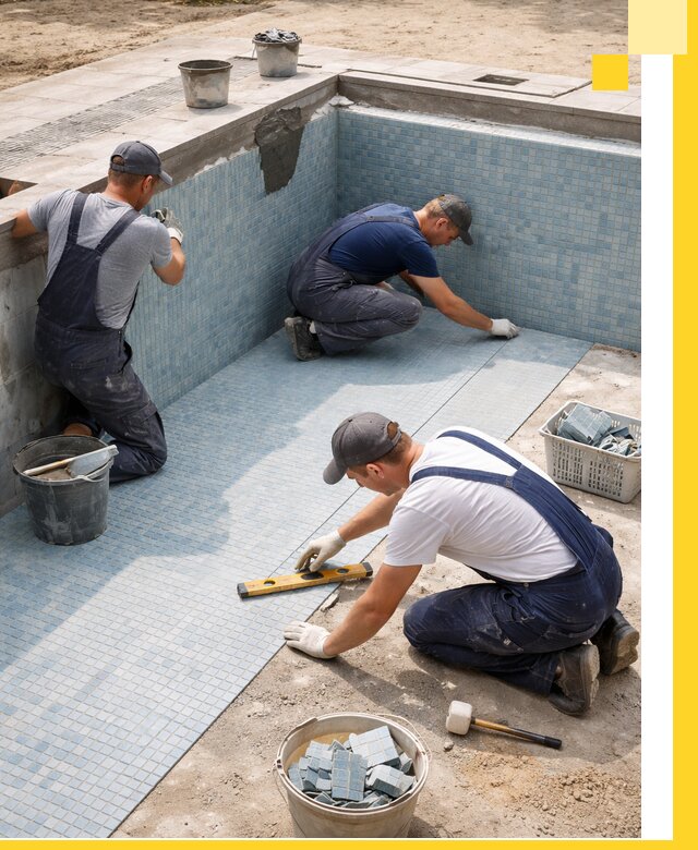 Укладка и установка плитки для бассейнов под ключ в Елизове