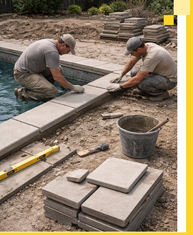 Установка и изготовление копингового камня для бассейнов в Елизове