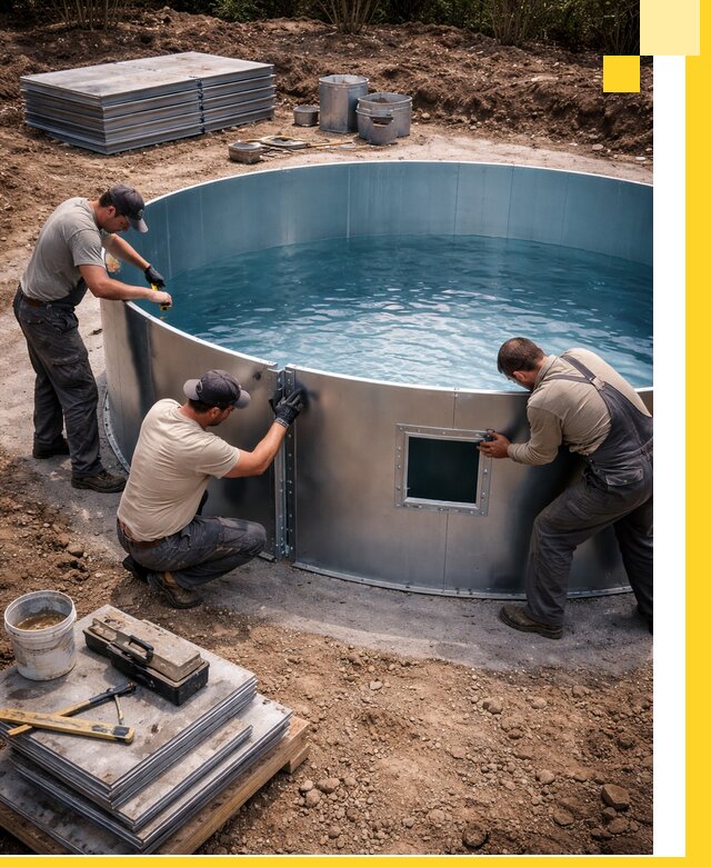 Круглые бассейны под ключ в Елизове проектирование и монтаж