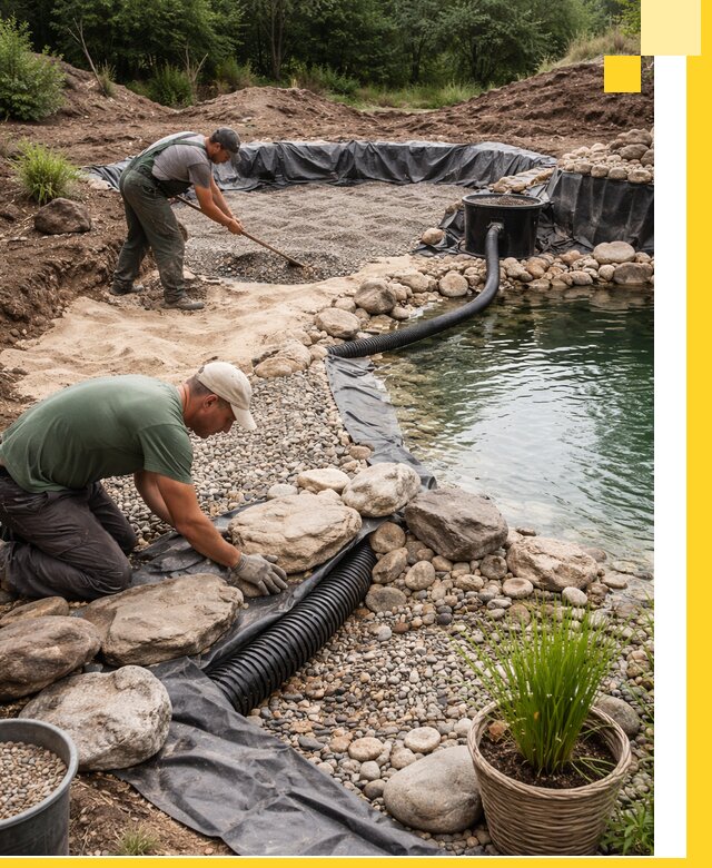 Строительство природных бассейнов и озер в Елизове под ключ