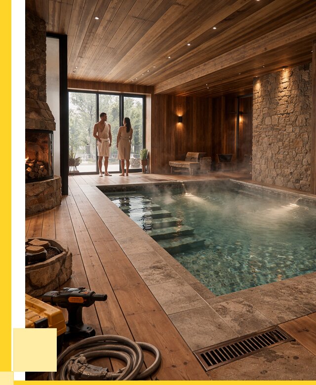 Проекты бань с бассейном под ключ в Елизове от 75960 р., ЭриданЛзв