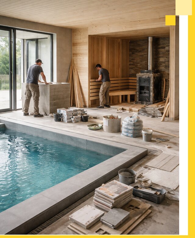 Проектирование и строительство бань с бассейном в Елизове