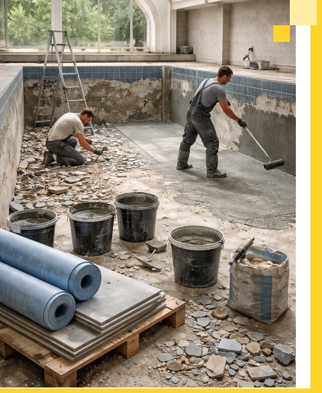 Реконструкция бассейнов в Елизове: ремонт, гидроизоляция