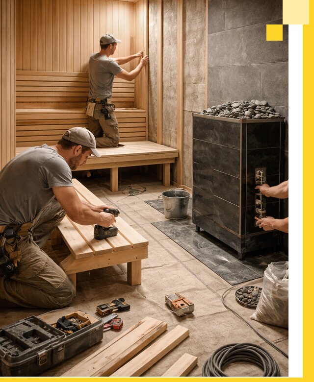 Дизайн и строительство интерьерных саун под ключ в Елизове