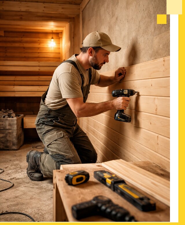 Профессиональная внутренняя отделка бани в Елизове под ключ