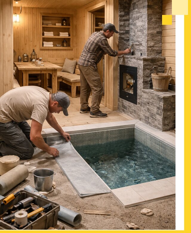 Строительство бань с комнатой отдыха под ключ в Елизове