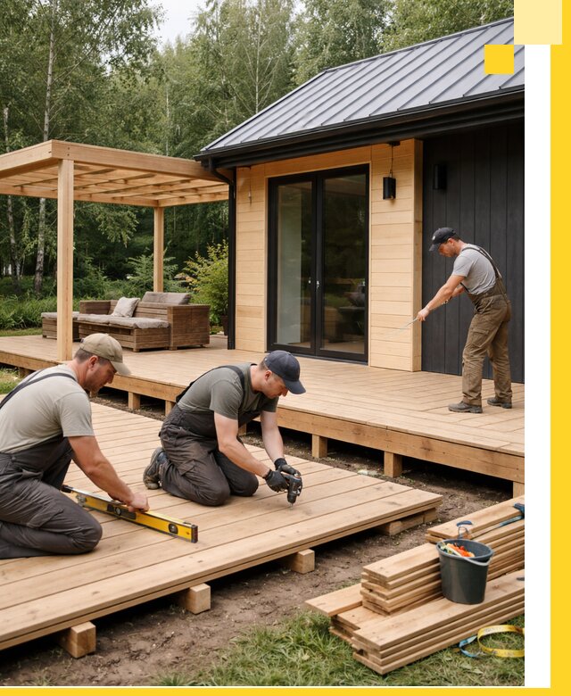 Строительство бань с террасой и бассейном под ключ в Елизове