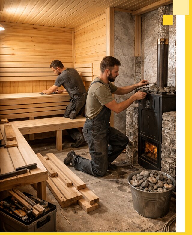 Дизайн и строительство интерьеров бань под ключ в Елизове