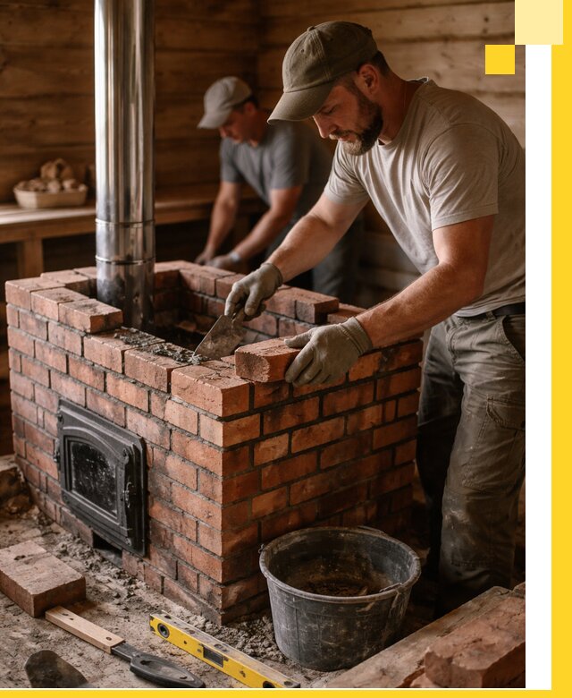 Кирпичные печи для бани под ключ в Елизове, проект и монтаж