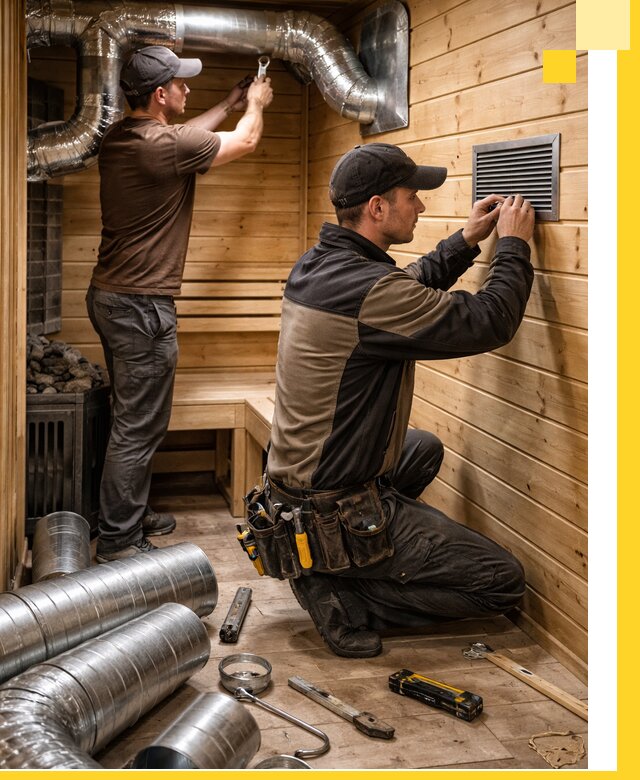 Проектирование и монтаж вентиляции бани в Елизове под ключ